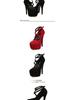 2024 European & American Style Suede High Heel Platform Buckle Wedding Shoes, Plus Size 43 for Women