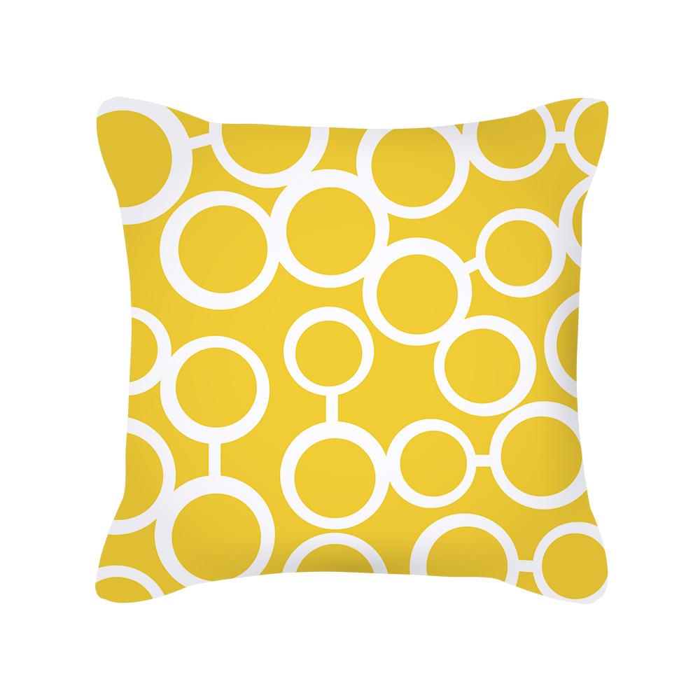 Furniture Life Peach Skin Velvet Pillow Cover Nordic Style Geometric Pattern Office Sofa Cushion Cover