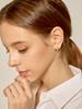 Geigerjewelry Cubic Triangle One-Touch Earrings Gisvee111 (Silver 925 Pin)