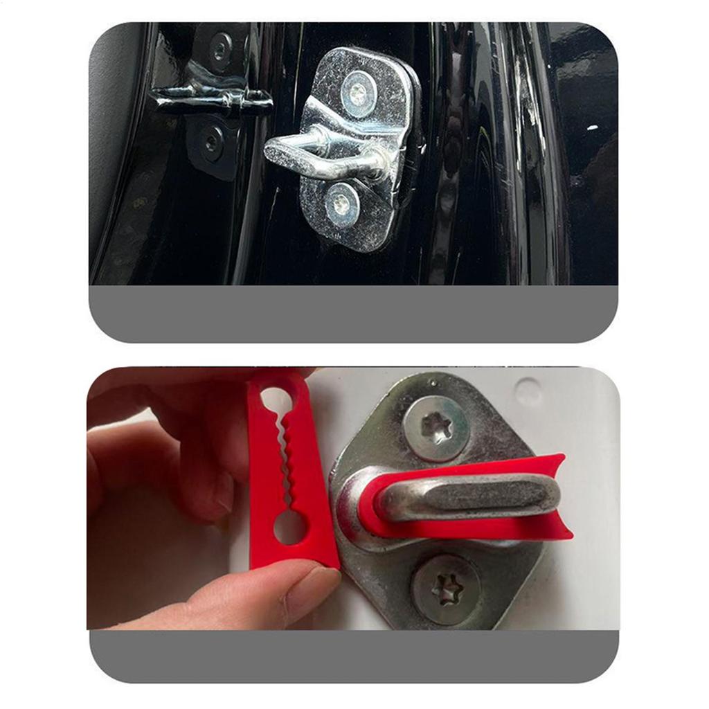 4Pcs Silicone Car Door Lock Sound Deadener Buffer Seal Shock Absorber Car Door Lock Protectors Soundproofing