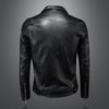 2024 autumn and winter new men's lapel locomotive leather jacket trendy fashion slim leather jacket jacket 7109