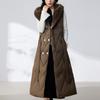 Sleeves Detachable Fashion Woman Parkas Winter Long Coats With Belt Hooded Thick Female Jackets