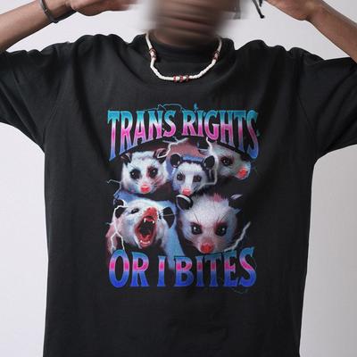 Trans Rights Opossum Graphic Tee: Transgender LGBT Pride Shirt