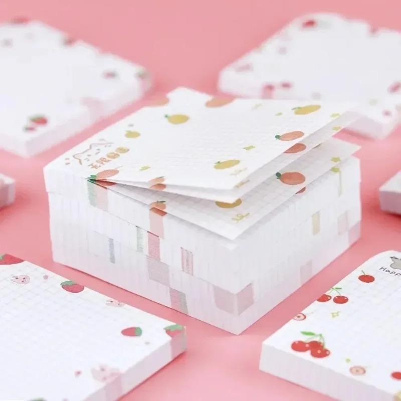 80 Pcs/pack Kawaii Animals and Fruits Sticky Notes Memo Pad To Do List Cute Journaling Supplies Planner Sticker Deco