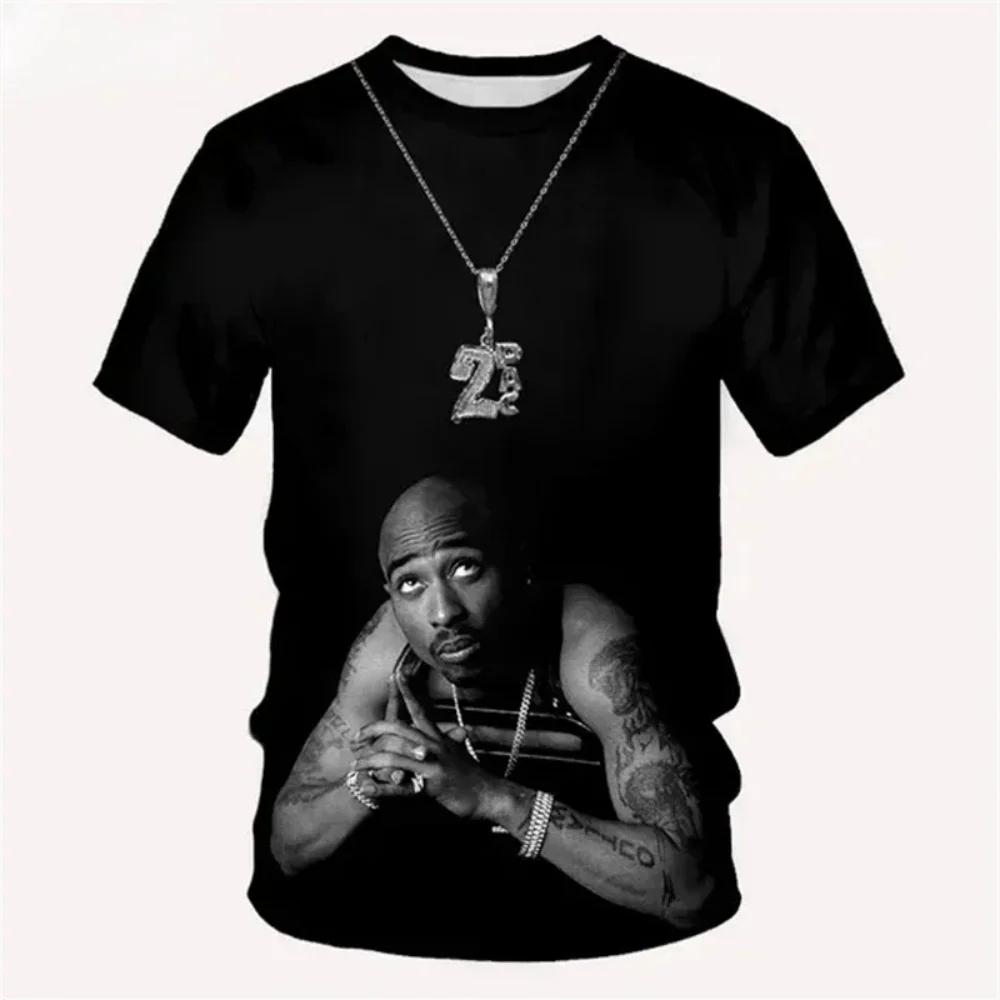 Huiteng1 Nieuw T-shirt Harajuku Heren T-shirt Mode 2pac Grafisch Hip Hop Herenkleding Zomer Casual Mode Ronde Hals Korte Mouw Tops 6XL