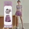 Women's Color Block Quick-Dry Yoga and Running Suit - Short Sleeve & Shorts