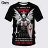 Knights Templar Graphic T Shirt For Men 3D God Wills It Print Tee Shirts Cruciata Teutonic Order T-shirt Cool Cross Sh… More
