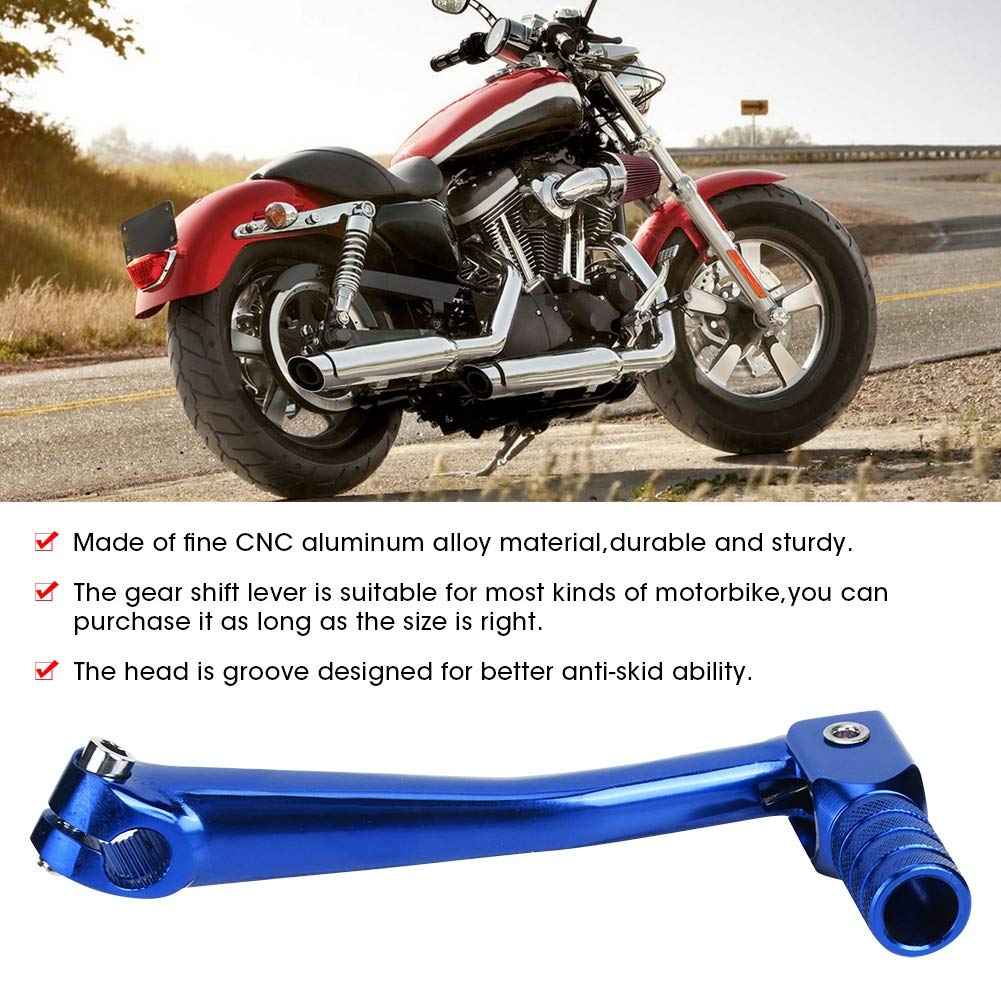 Evrensel Motosiklet Vites Pedalı Vites Kolu Motosiklet Modifikasyon Aksesuarları Alüminyum Alaşım Montaj Deliği 11-14mm Kaymaz 150x65mm (mavi)