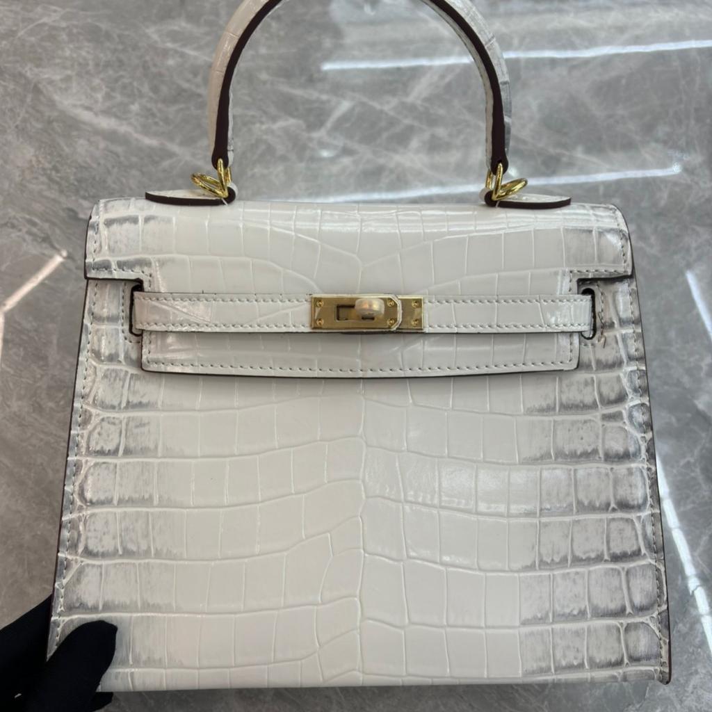 New First-layer Cowhide High-gloss Crocodile Pattern, Bag Gold Buckle Belly Handbag Atmospheric Fashion Leather Shoulder Bag