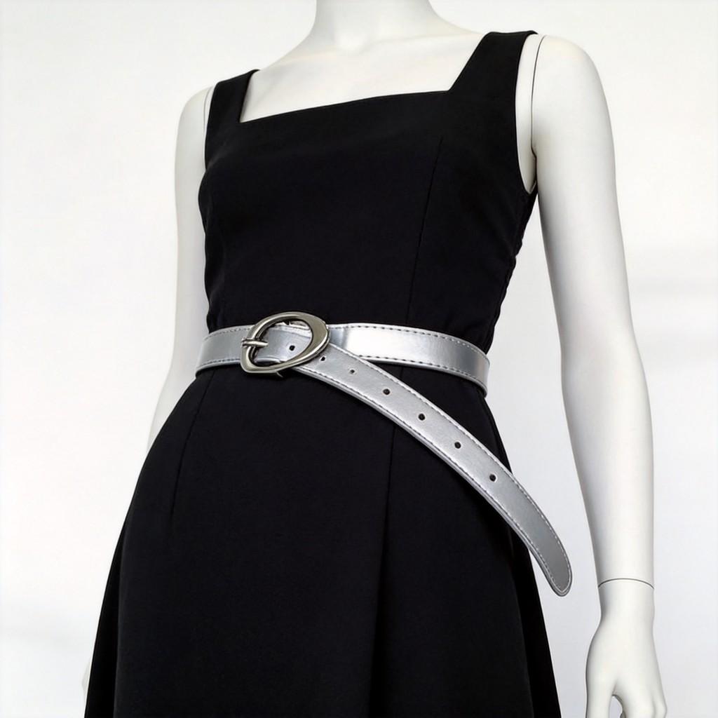 Vintage Retro Geometrischer PU-Ledergürtel Für Damen Mit Metallschnalle Sommer