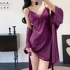 New sexy women's summer nightgown lace simulation silk erotic underwear Internet celebrity explosion suspender pajamas loungewear