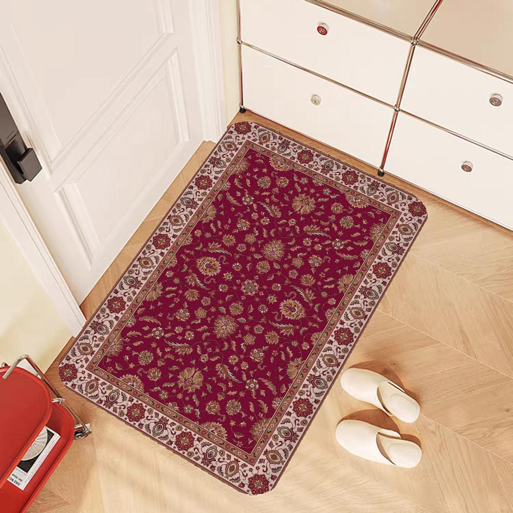 Vintage Persian  Floor Mat Bathroom Mat Kids Room Bedroom Decoration Balcony Anti-Slip Doormat Living Room Bedside Area Rugs