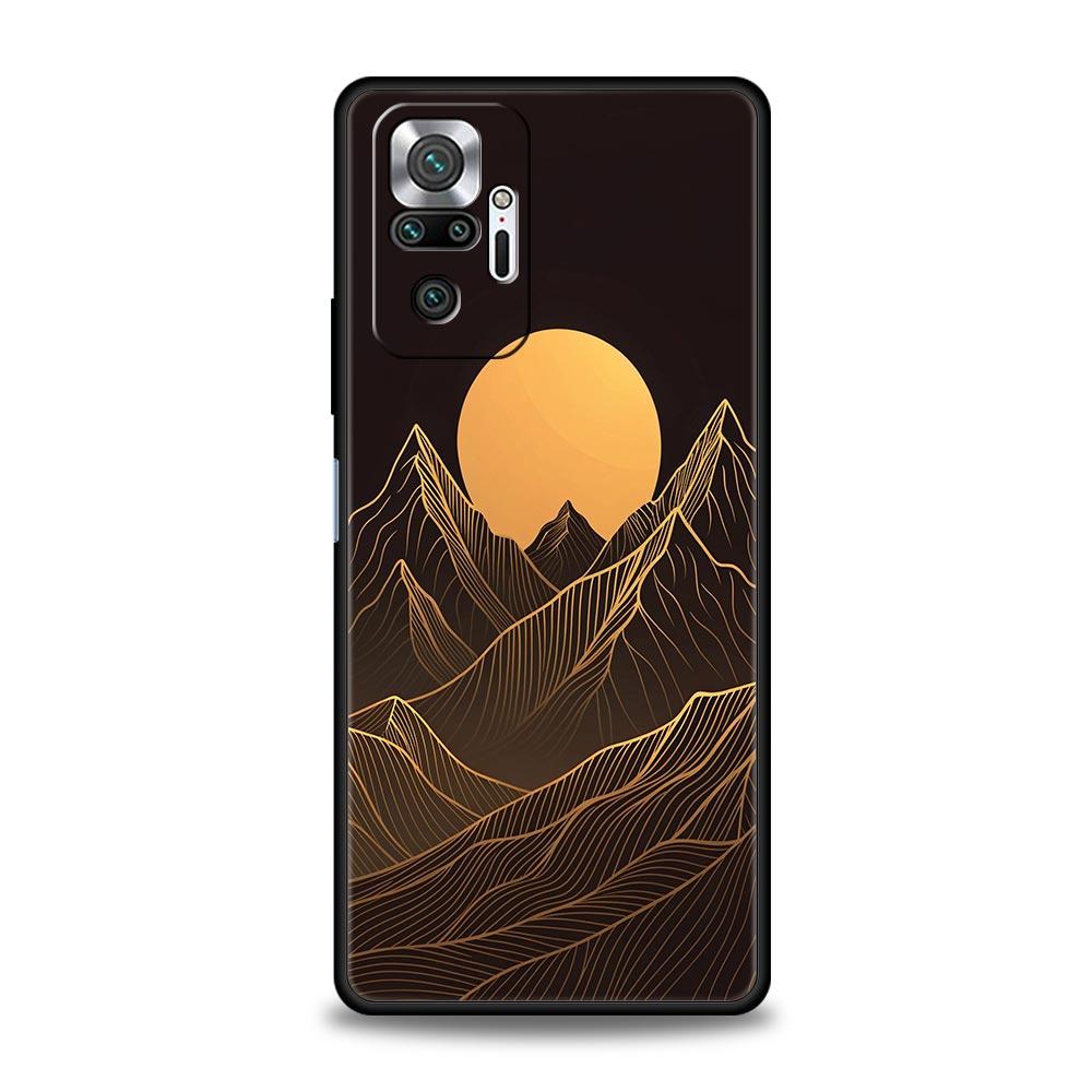 Abstract Mountain Sunrise Line Phone Case For Xiaomi Redmi Note 15 14 13 12 5G 11 10 Pro Plus 4G 9S 14C 13C 12C 10C TPU Cover