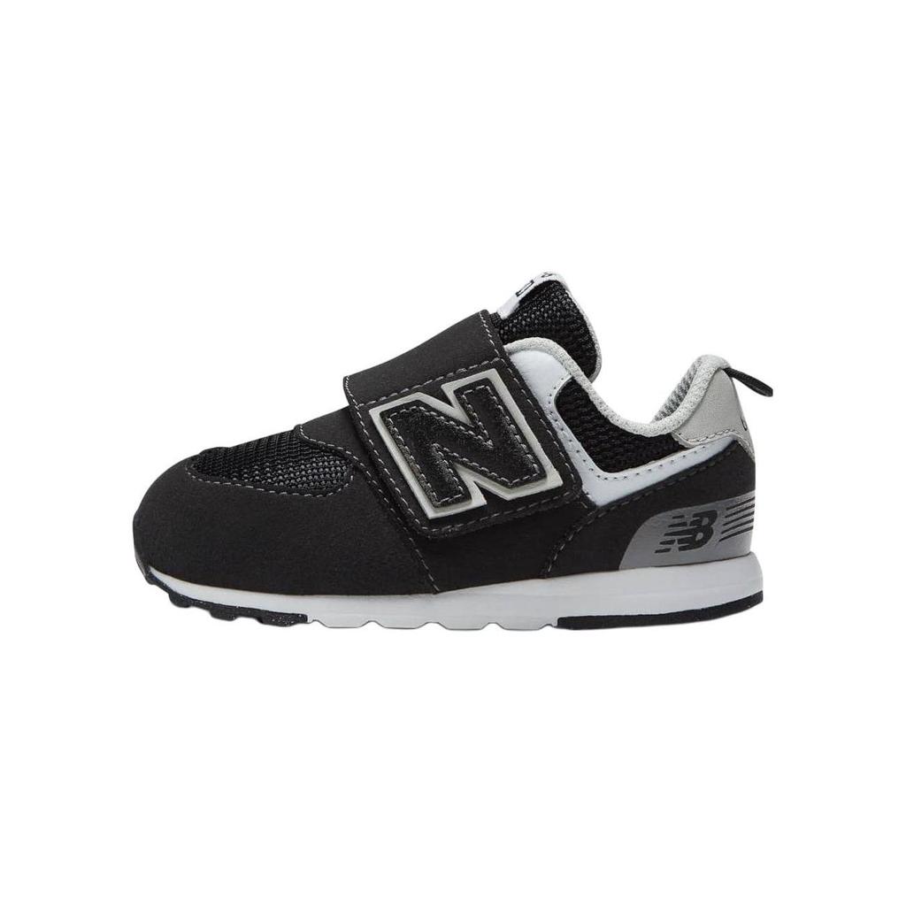 New Balance 574 Hook and Loop Black Silver Metallic (TD) Baby Sneakers NW574BK