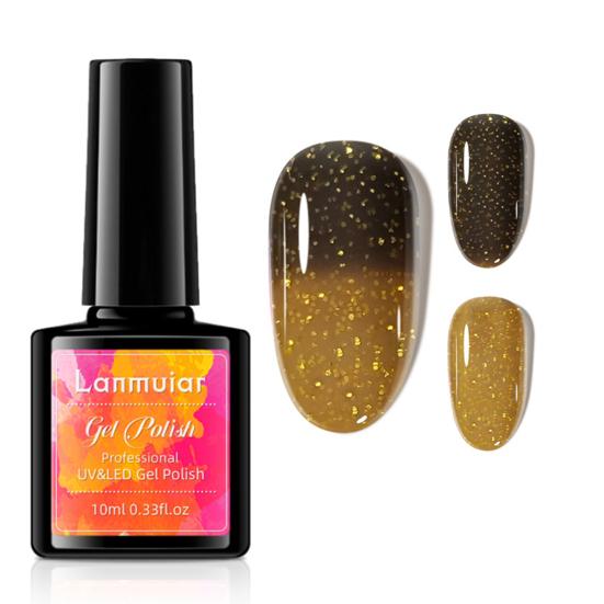 10 ml Schnelltrocknend Sichere Inhaltsstoffe Mehrere Farben Nagellack Temperaturverlaufsänderung Gel-Nagellack Nagelzubehör
