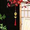 Chinese Lucky Fu Gold Ingot Hanging Ornaments Handwoven Tassel Auspicious Decor for Home New Year Celebration Gift