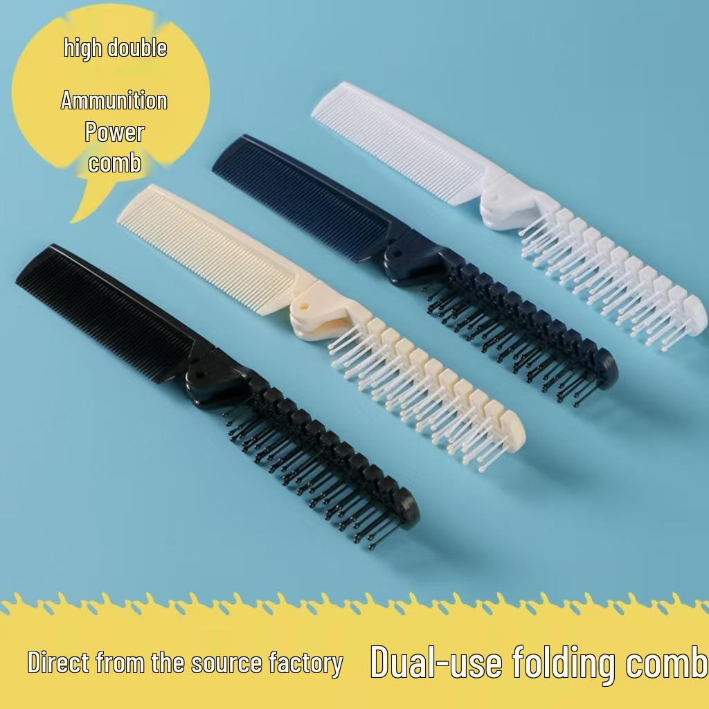 Portable Folding Comb for Men & Women - Ideal for Long, Straight, or Frizzy Hair - Quiet, Anti-Frizz, Wide-Tooth Design