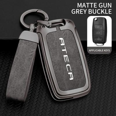 Alloy Leather Car Remote Key Protection Cover Shell Key Protection For Seat Ateca Tarraco Leon Arona Auto Keychain Accessories