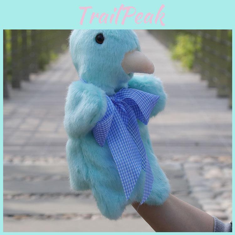 Pigeon Cute Long Fur Plush Animal Hand Puppet For Kids Interactive Playtime