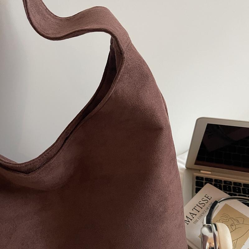 Soft Faux Suede Polyester Hobo Bag – Lightweight & Stylish Shoulder Tote for Women, Perfect for Everyday Use