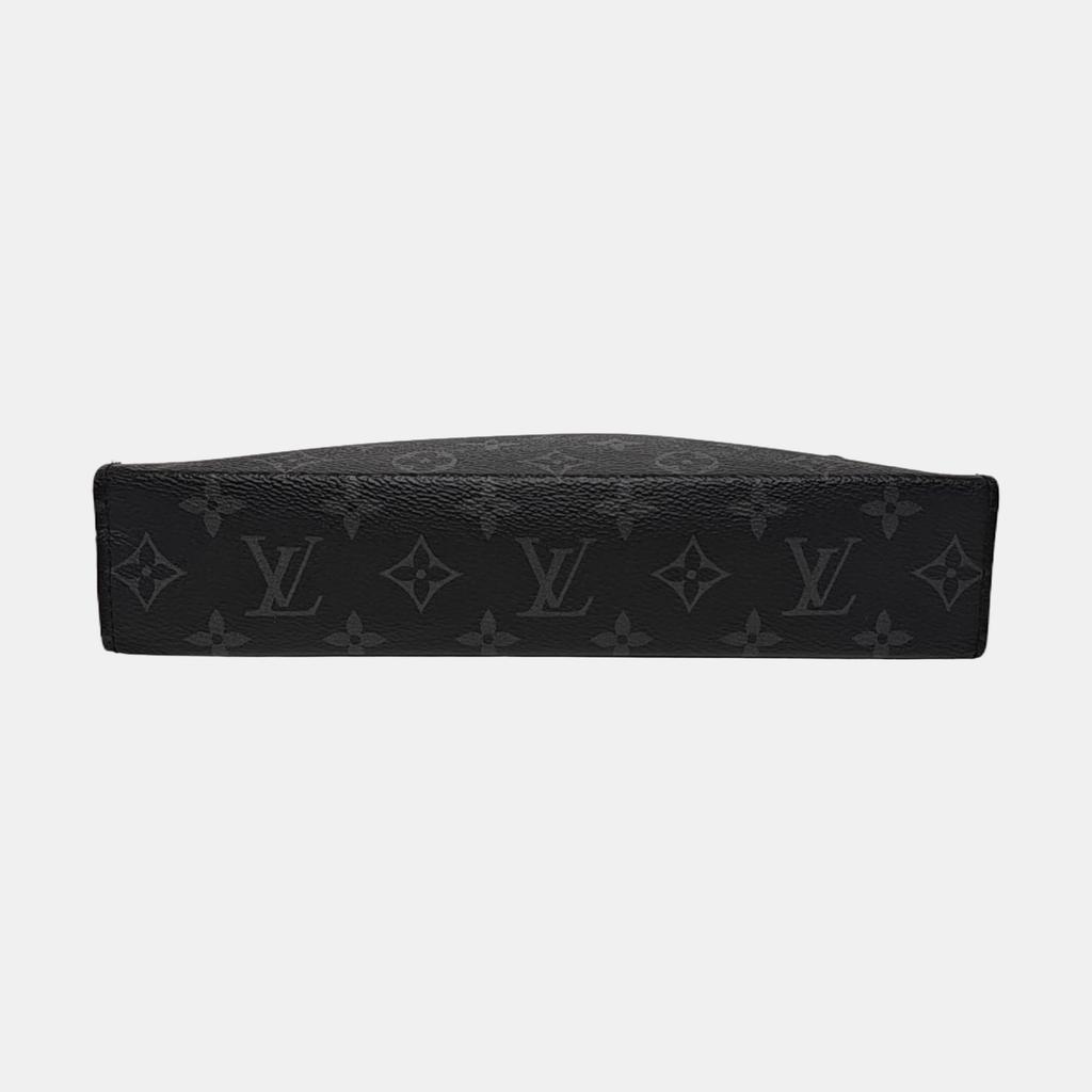 [Usado] Louis Vuitton Pochette Voyage MM 'Lona Monogram Eclipse Preta' - Muito Bom #12DW0T1