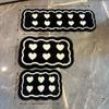 Black White Heart Pattern Bath Mat Absorbent Non-Slip Kitchen Bathroom Rug Soft Fluffy Shower Floor Mat Home Bathroom Decor Gift