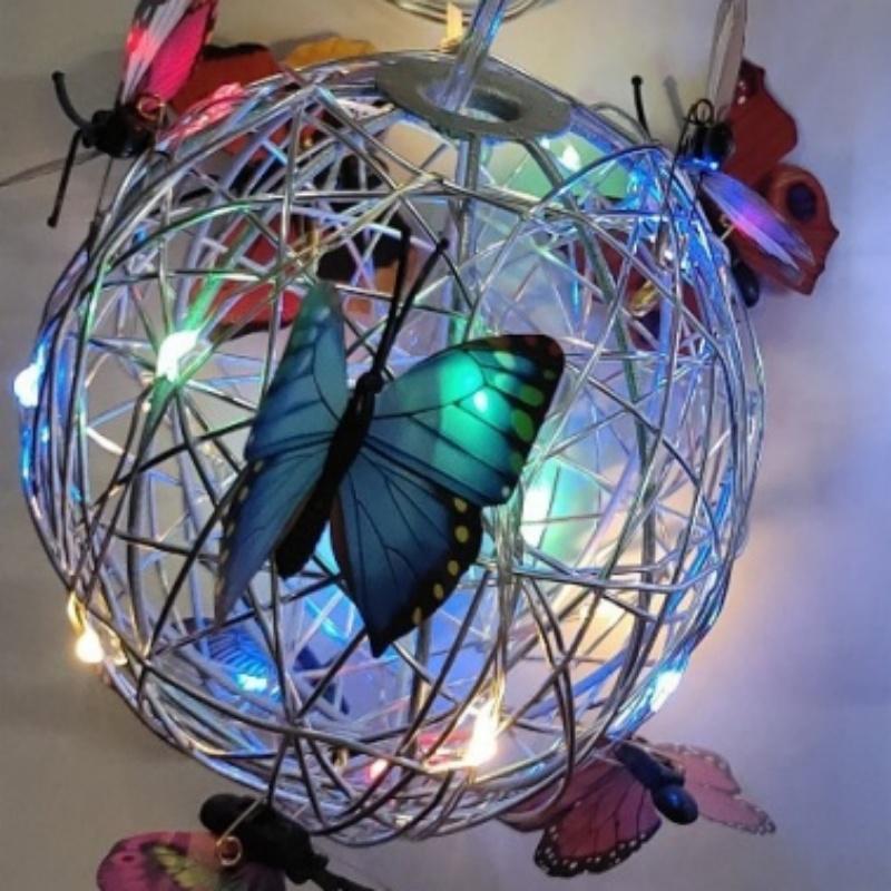 1pc Solar Wind Chimes Color Changing Outdoor Solar Butterfly Lights Waterproof Wind Chimes Solar Powered Light Garden Nightlight