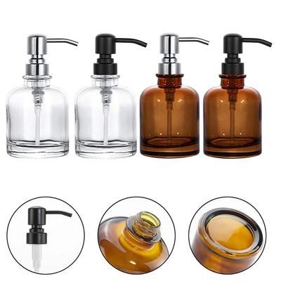 12Oz Clear Soap Dispenser Thick Hand Soap Containers Liquid Brown Soap Bottle  Bathroom