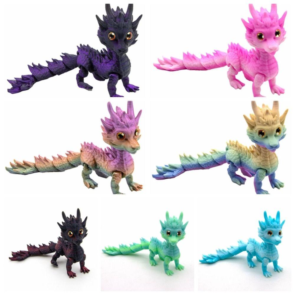 Long Haired Dragon Model Toy Home Office Dragon Action Figure 3D Printed Dragon  Garden Decoration