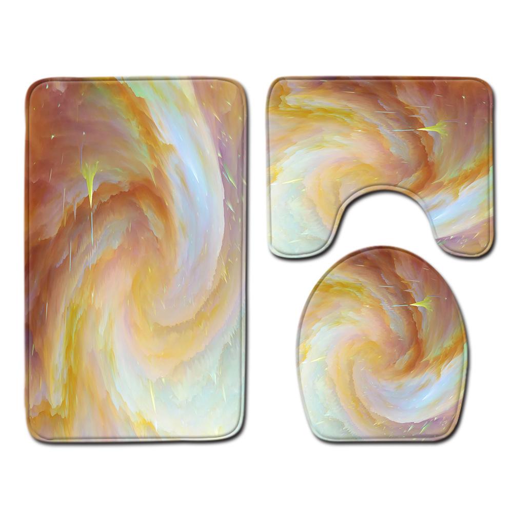 Fashion Painted Toilet Three-Piece Floor Mat Bathroom Door Mat Coffee Table Sand Carpet