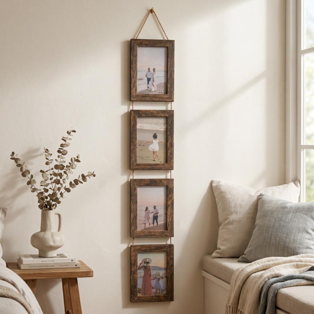 Linked Photo Holder Wall Art Picture Frame 6-Inch Vertical Photo Wall Bedroom