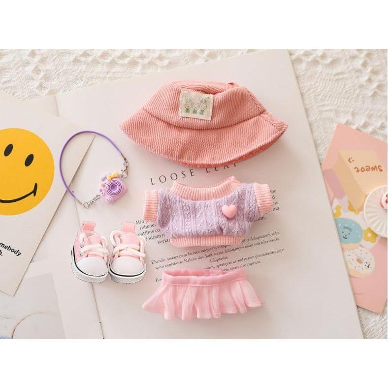 Stylish Kawaii Outfit Set 5 Pieces Plush Clothes 17cm Dolls Cartoon Toy Accessories
