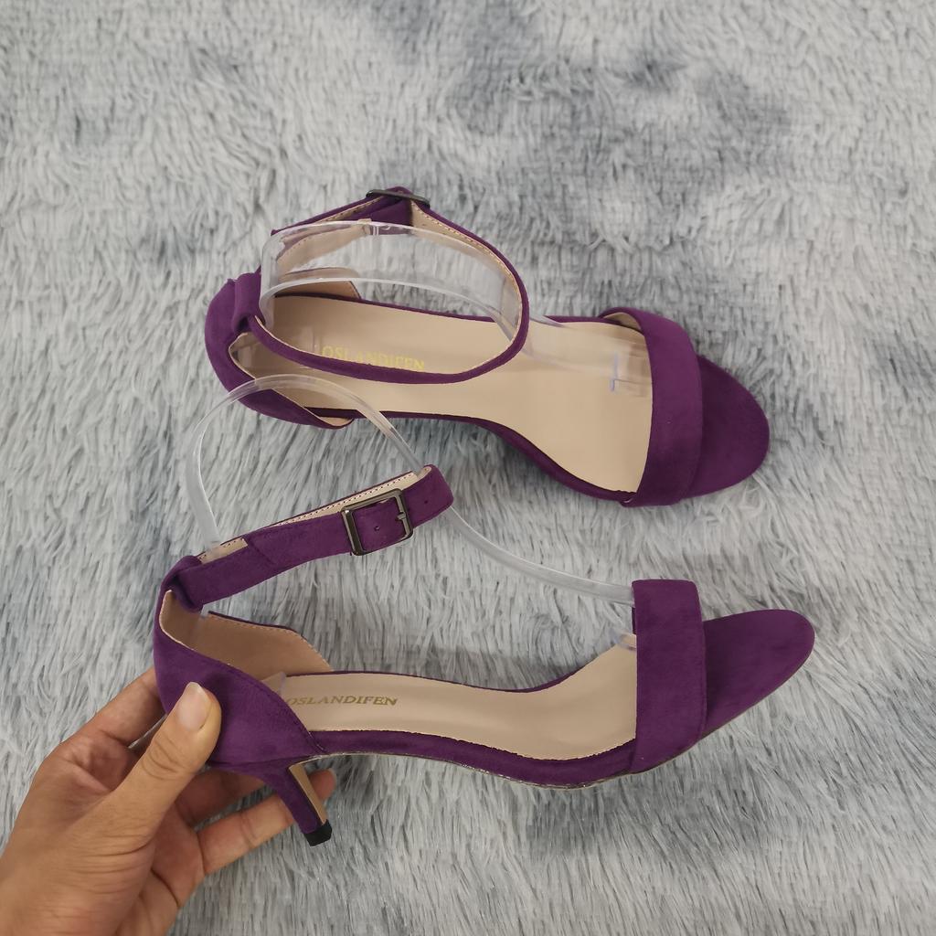 Damen Sandalen Sommer Sexy 5cm Peed Toes Low Heel Knöchelriemen High Heels Sandale Damen Partykleid Rote Hochzeitsschuhe Plus Size