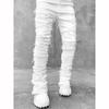 Men's Fashion Patch Jeans Slim Stretch Micro Lapped Straight Trousers