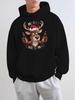 Youthful Autumn And Winter Plush Sweater Featuring a Merry Christmas Reindeer Beer Illustration, Designed For. This American Fashion Printed Hoodie Is
