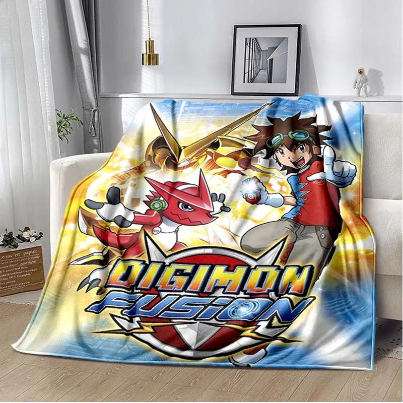 Di-gimon Cartoon Anime Throws Blanket Kids Super Soft Cute Blankt for Travel Couch Picnic Sofa Bed Flannel Blanket Birthday Gift