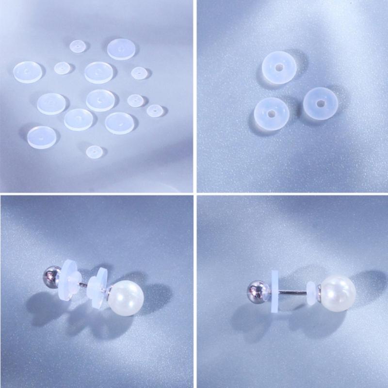 Piercing Heilungs-Silikonscheiben Fixierring für die Rückseite der Ohrringe Transparente Scheibenpads zur Fixierung der Ohrringe