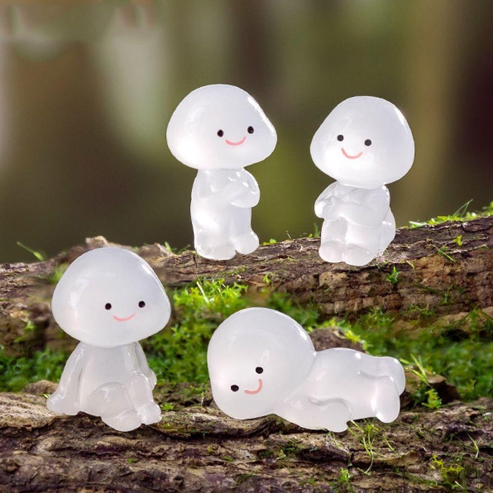 Cartoon Luminous Small People Figurines Resin Crafts Glow in Dark People Figurines Miniatures DIY Cute Little Man Statue