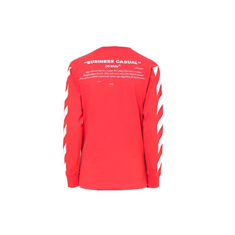 Off-White Printed Long-Sleeve T-Shirt Men Tops Red OMAB001F181850112030