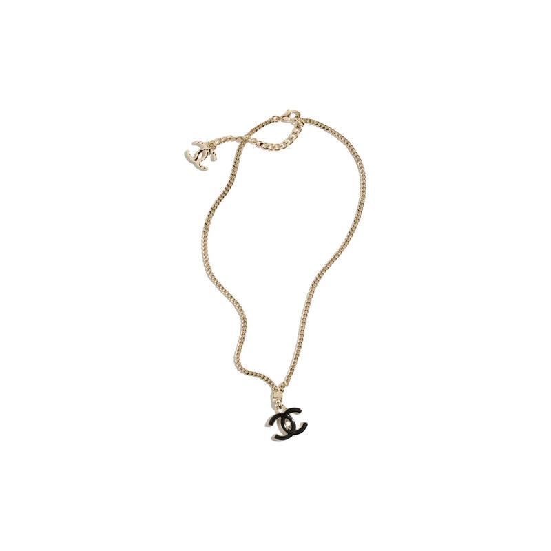 Chanel Collana Nera da Donna con Logo a Lettera Doppia C