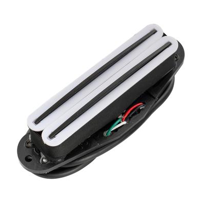 Musiclily Basic HOT RAILS Single Humbucker Pickup for ST Stratocaster and Squier Electric White Body with Black Rails Guitars,