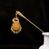 Chinese Geometric Hollow Tassel Hairpin, Ethnic Style Water Drop Leaf Hanfu Accessory for Women