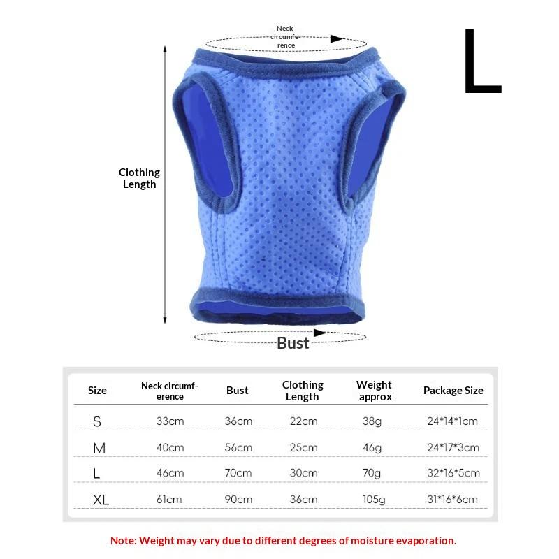 Summer Cooling Pet Vest Cool Clothes For Dogs Sweat Absorbing And Breathable Vest With Air Vent Design Quick Release Hot