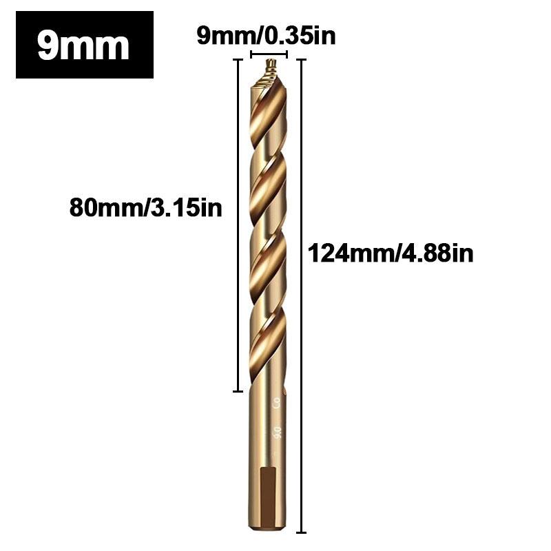 Cobalt Step Drill Bit M35 High Speed Steel Straight Shank 3-13mm HSS Twist Bit for Metal Stainless Steel Iron Drilling