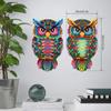 Metal Owl Wall Decor Outdoor Colorful Wall Sculpture Owl Ornament Exquisite Garden Decoration Fence Ornament For Garden Patio