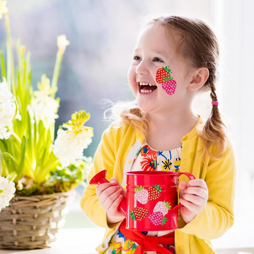 100-500pcs Glitter Pink Strawberry Stickers Party Gift Wrapping Label Children Scrapbook Cute Stationery Stickers