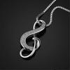 Collar Colgante de Nota Musical de Plata de Ley 925 para Mujer - 18 Pulgadas