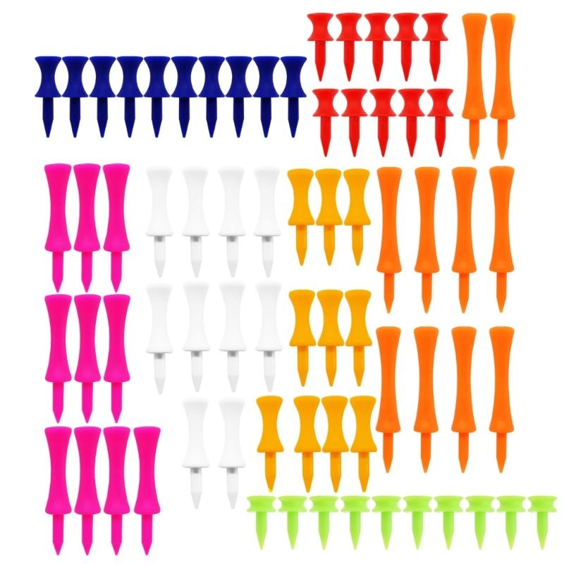 70Pcs Colorful Golf Step Down Tees Plastic Small Castles Tees Unbreakables Golf Tees Golf Ball Replacement Part 1
