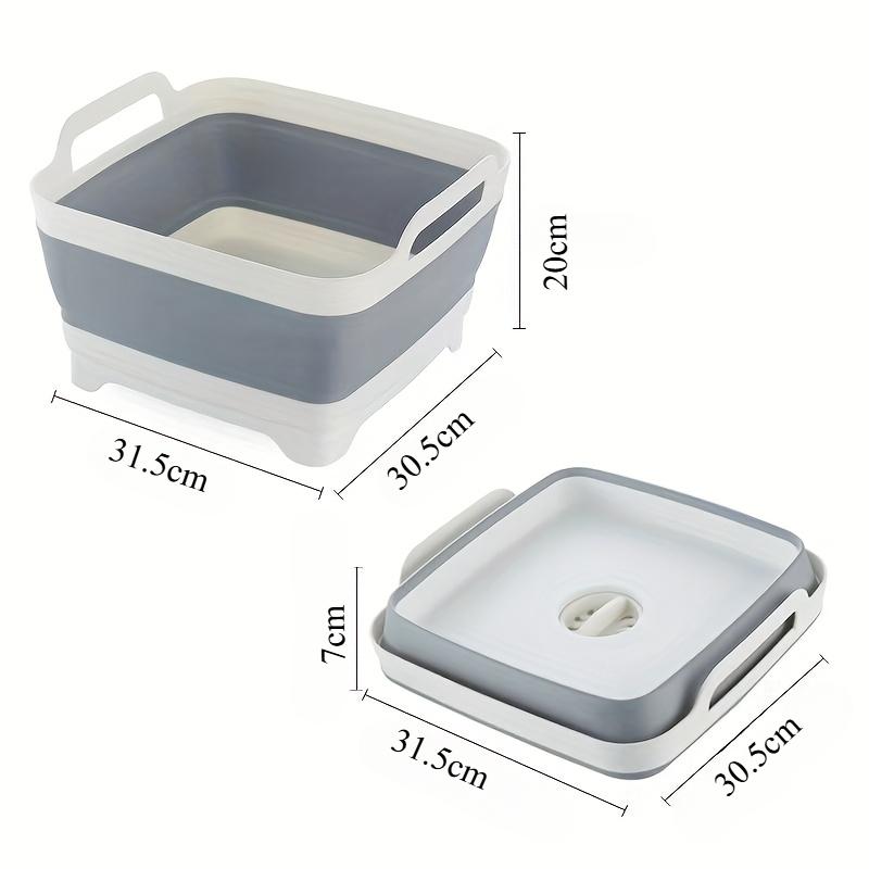 Silicone Foldable Basin with Drain Plug, Suitable for Home, Camping, Fishing, Picnic - Large Capacity, Convenient Storage Outdoor Practical Container