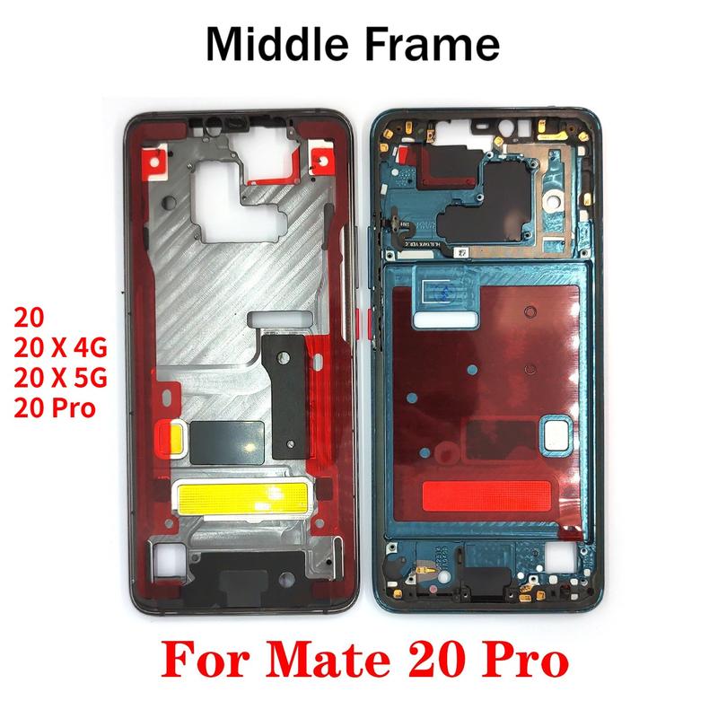 For Huawei Mate 20 Pro 20 X 20X 4G 5G Middle Frame Housing LCD Front Frame Bezel Plate With Side Button